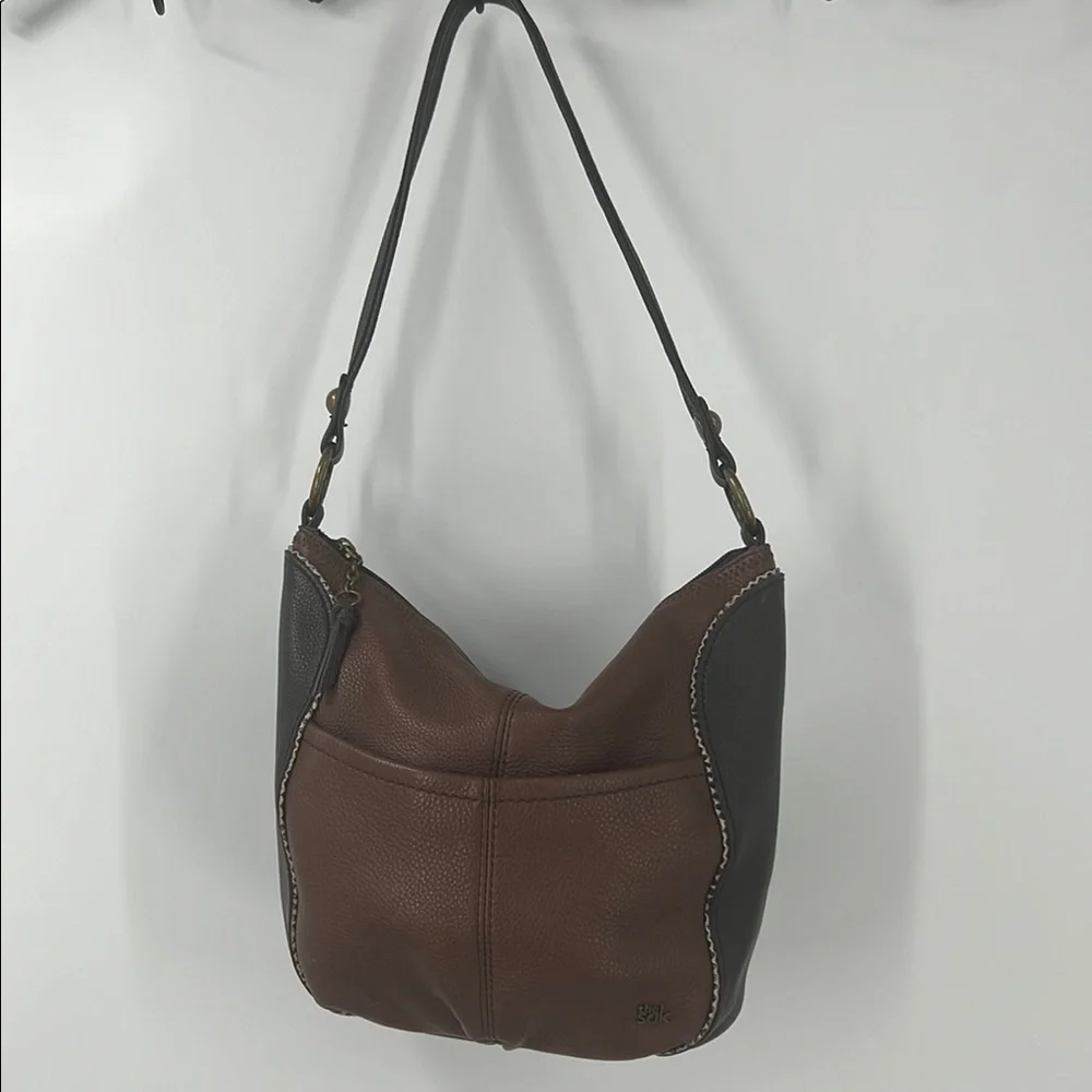 The sak two tone, brown, Brown Leather Shoulder Bag